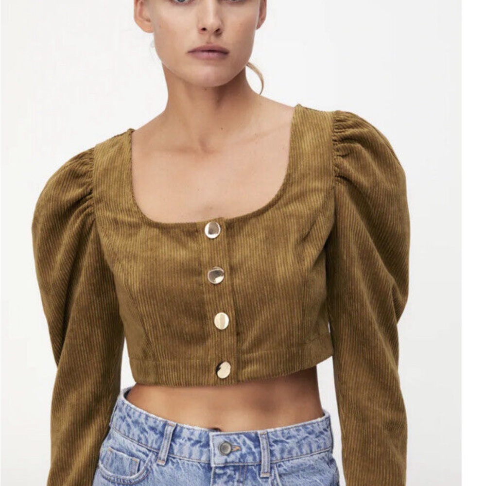 Zara corduroy crop